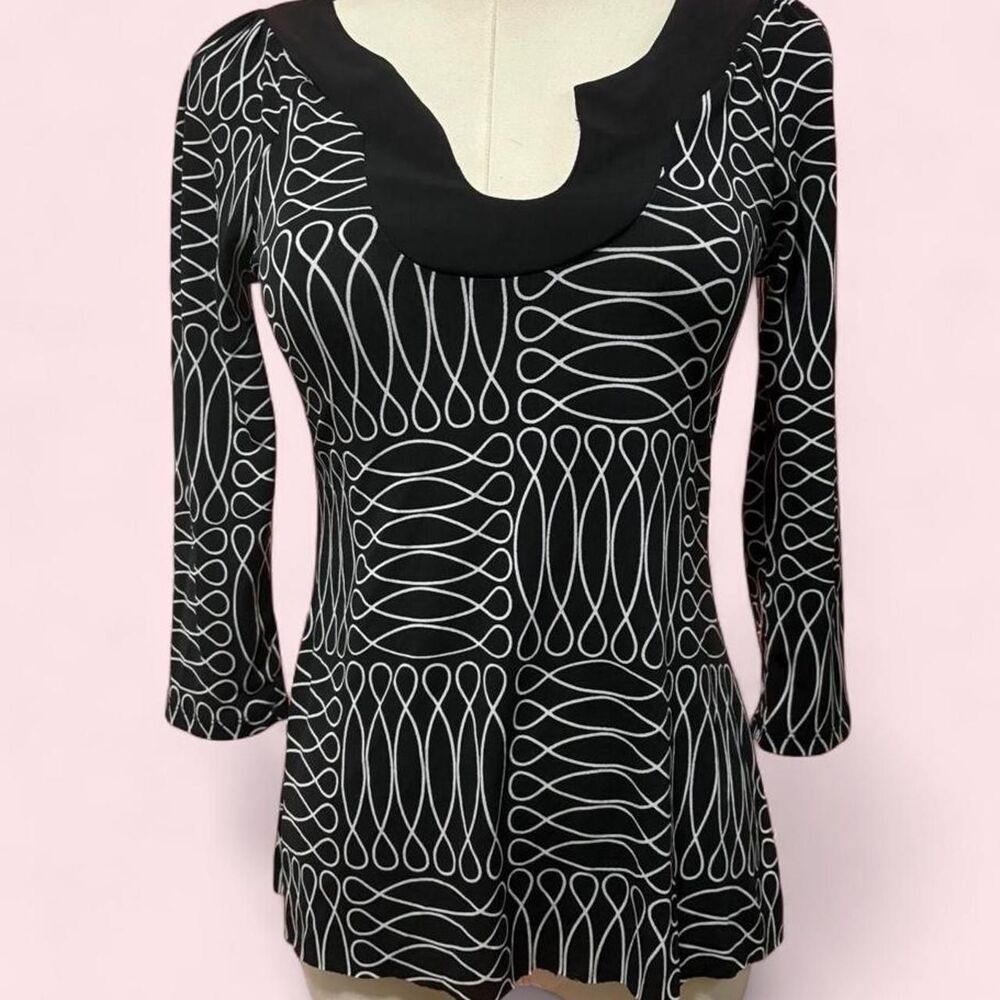 Y2K Sweet Storm Black & White Geometric Top